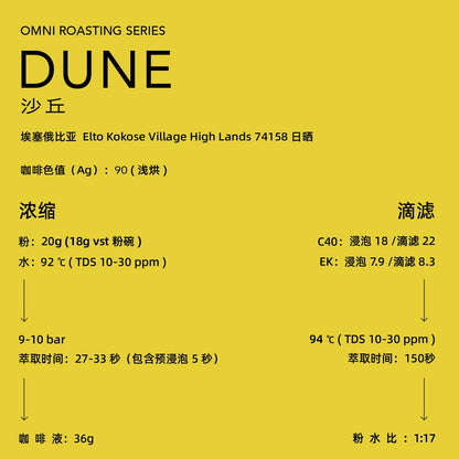 【白鲸咖啡】omni烘焙 沙丘 埃塞 Elto Kokose 74158 日晒
